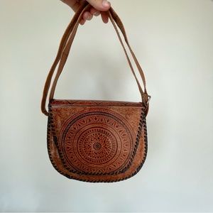Leather BoHo purse with adjustable strap